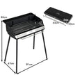 Portabel – kolgrill med tre höjdinställningar, campinggrill tvågrads galler och metallram