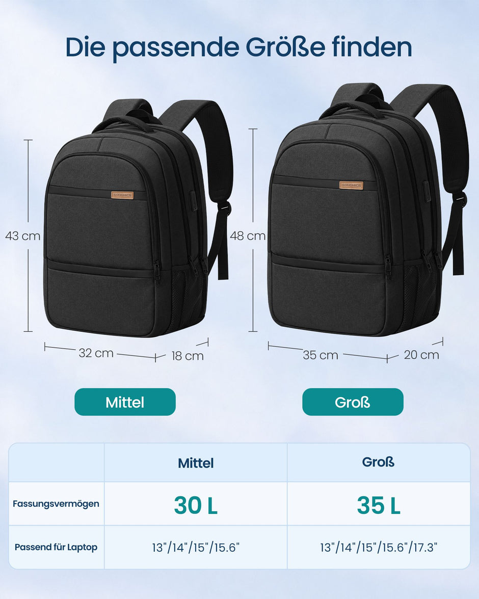Laptop Rugzak – 30 L – 15,6 Inch – USB-Aansluiting – 180° Te Openen – Zwart