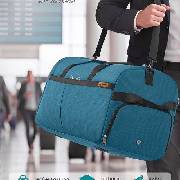 Opvouwbare Sporttas 120 L – Met Schoenenvak en Natvak – Weekendtas – Blauw