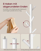 Klädhängare - Trädformad - 8 krokar av massivt trä - Hall eller entré