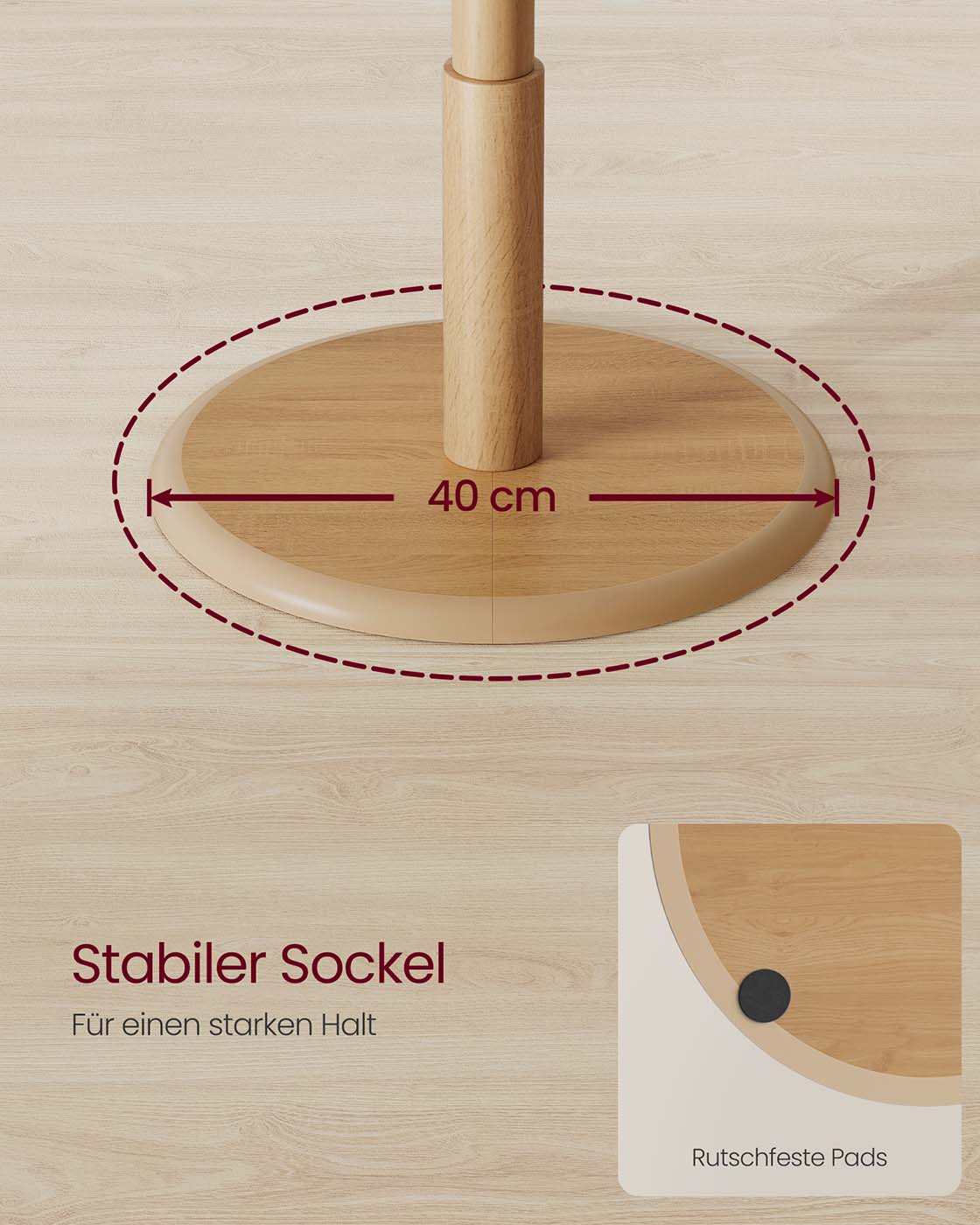 Klädhängare - Trädformad - 8 krokar av massivt trä - Hall eller entré