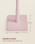 Kappa rack med massivt trä med 8 krokar, pastellrosa