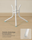Kledingrek - 178 cm - Staal en Grenenhout - Vrijstaand - Wit