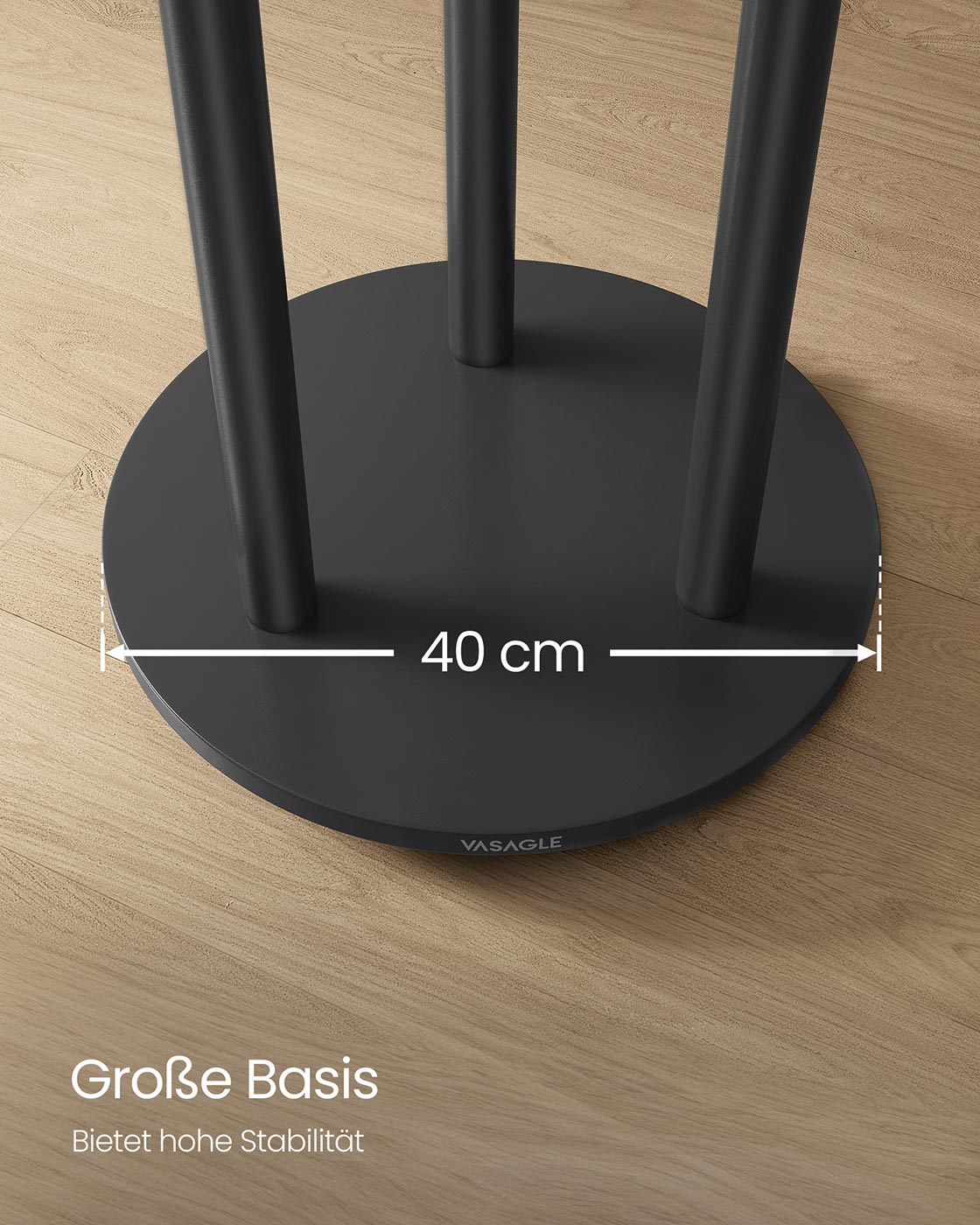 Klädhängare – massivt trä – krokar och hyllor – Ink Black
