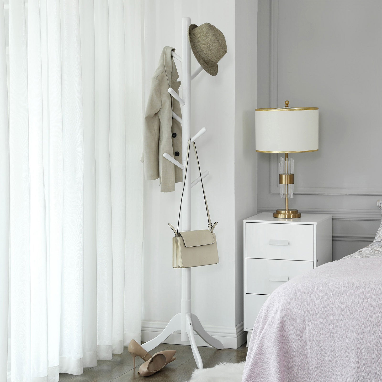 Klädhängare – modern design – vit