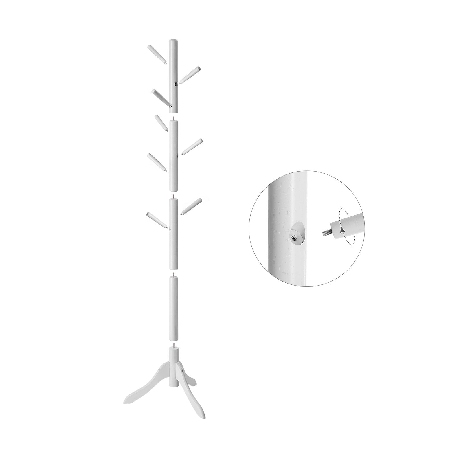 Pälsställ - väggrockställ med 7 krokar - vit