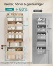 Deurorganizer - 17 x 50 x 150 cm - 9 vakken, 10 zijvakken, opvouwbaar - kleur: zandbeige - maximale belasting 20 kg