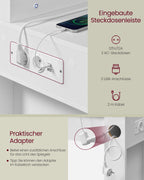 Toalettbord med LED-belysning och molnvit spegel