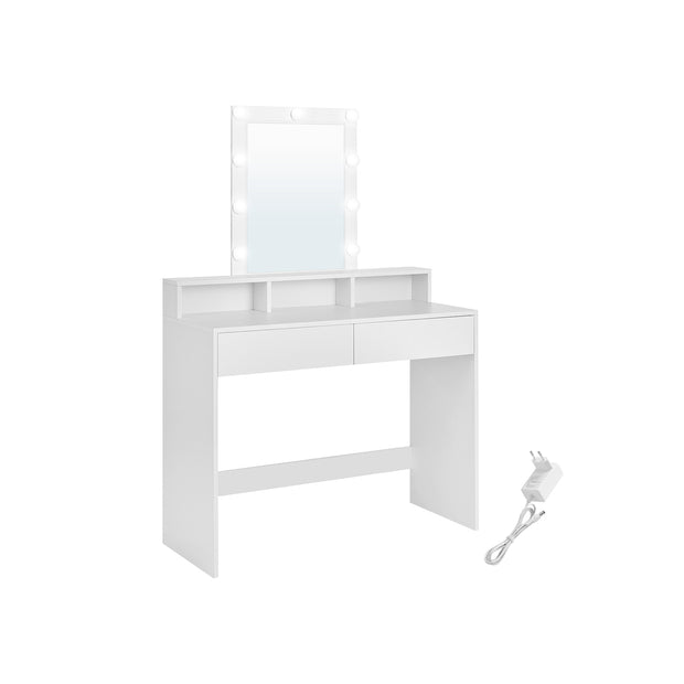 Sminkbord med modern vit LED-belysning