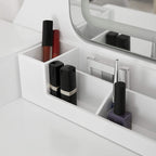 Toalettbord - Make -Up -bord - med spegel - 5 lådor - LED -belysning - vit
