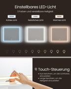 Toalettbord med LED -belysning 110 cm bred