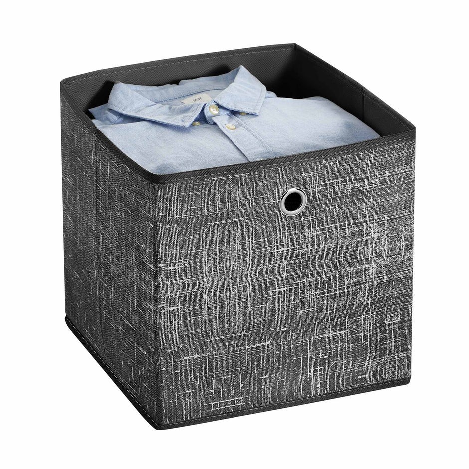 Förvaringsboxar – Set om 6 – Tyg – Svart