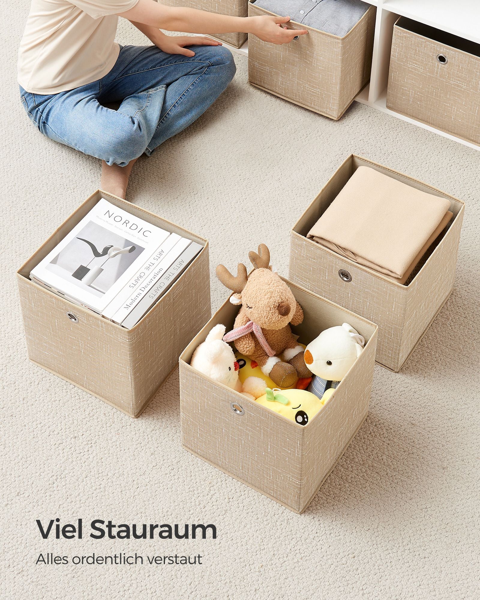 Förvaringsboxar set om 6 – gråmelerad