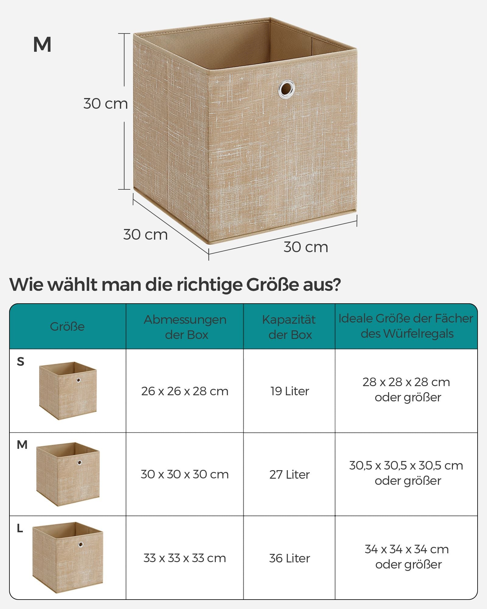 Förvaringsboxar set om 6 – gråmelerad