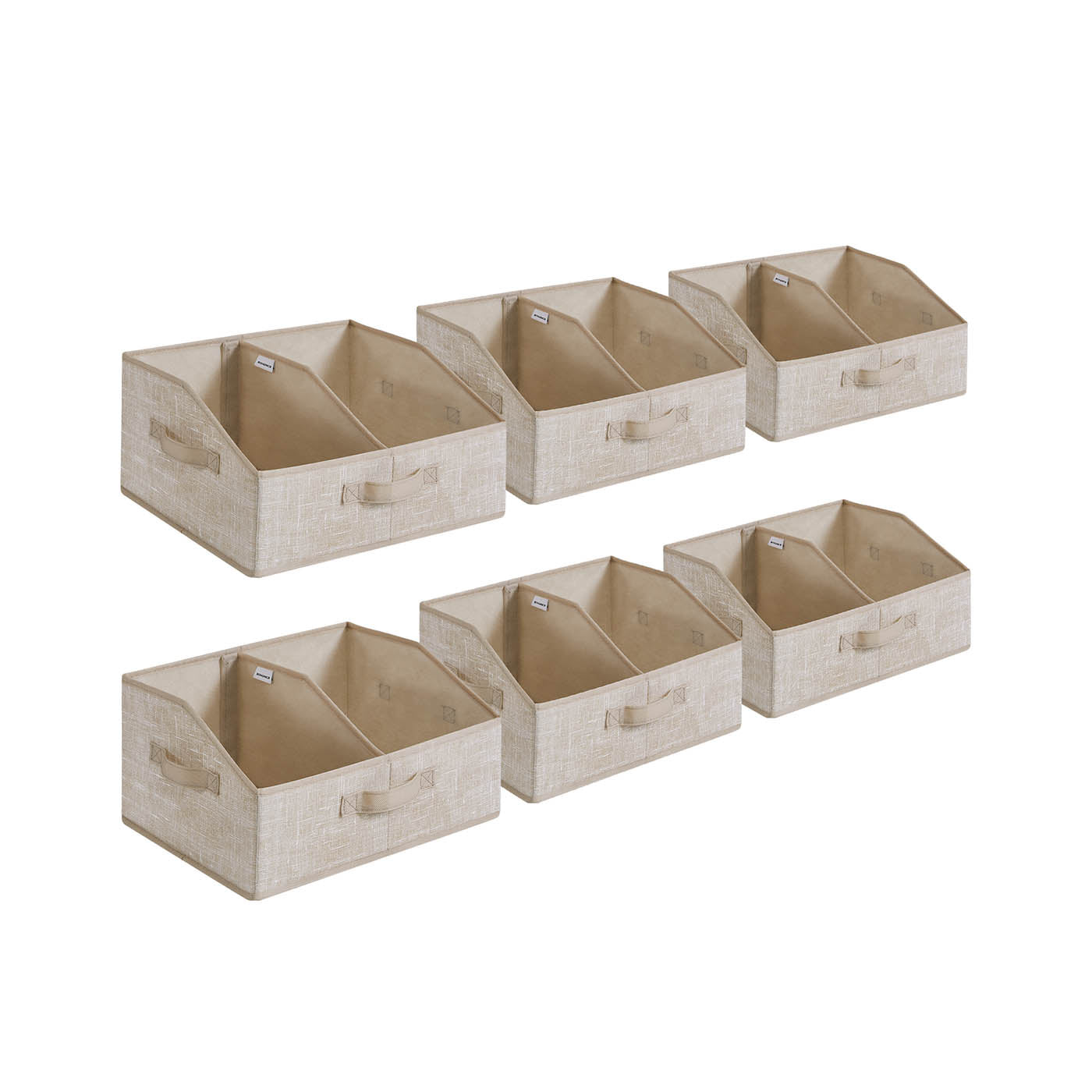 Lagringslådor uppsättningar av 6 40 x 30 x 20 cm sand beige