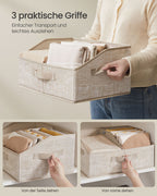 Lagringslådor uppsättningar av 6 40 x 30 x 20 cm sand beige