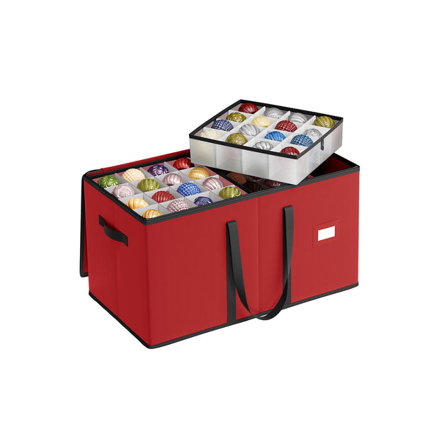 Förvaringslåda för julgranskulor – Rymlig och rejäl – Körsbärsröd