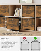 Lagringslådor-uppsättning av 6-vintage brun-zwart