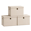 Opbergdozen - 43 x 30 x 30 cm - Set van 3 - Zandbeige - 5 kg per doos