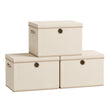 Opbergdozen - 43 x 30 x 30 cm - set van 3 - cappuccinobeige - maximale belasting 5 kg per doos