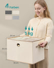 Opbergdozen - 43 x 30 x 30 cm - set van 3 - cappuccinobeige - maximale belasting 5 kg per doos