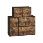 Lagringsbox 8-stycken-26x26x28 cm-vintage brun/svartfabrikslåda