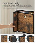 Lagringsbox 8-stycken-26x26x28 cm-vintage brun/svartfabrikslåda
