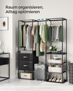 Klädställ - med 2 lådor - ebenholts svart
