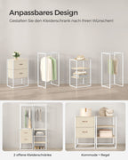 Klädställ - med 2 lådor - naturlig beige
