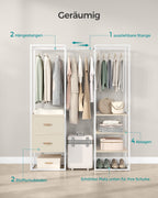 Klädställ - med 2 lådor - naturlig beige
