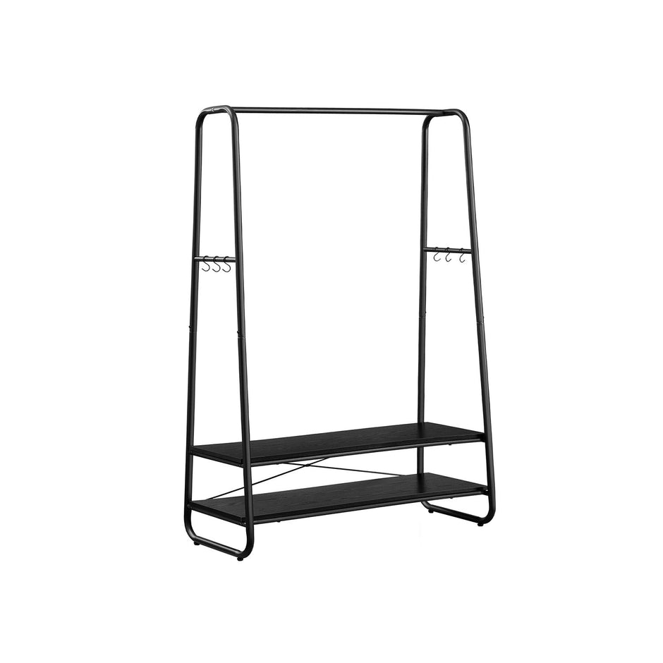 Klädställ – Robust design med 2 hyllor – Vintage brun/svart