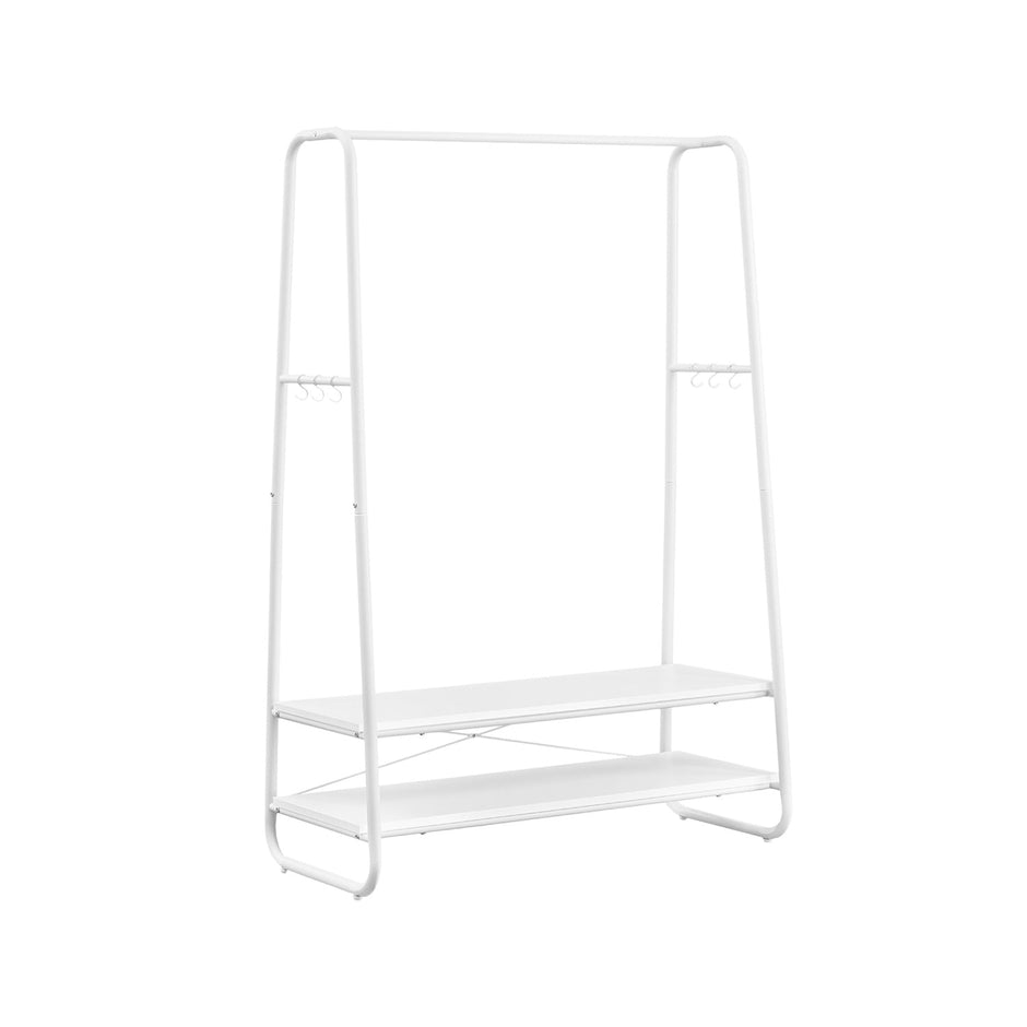 Klädställ – Robust design med 2 hyllor – Vintage brun/svart