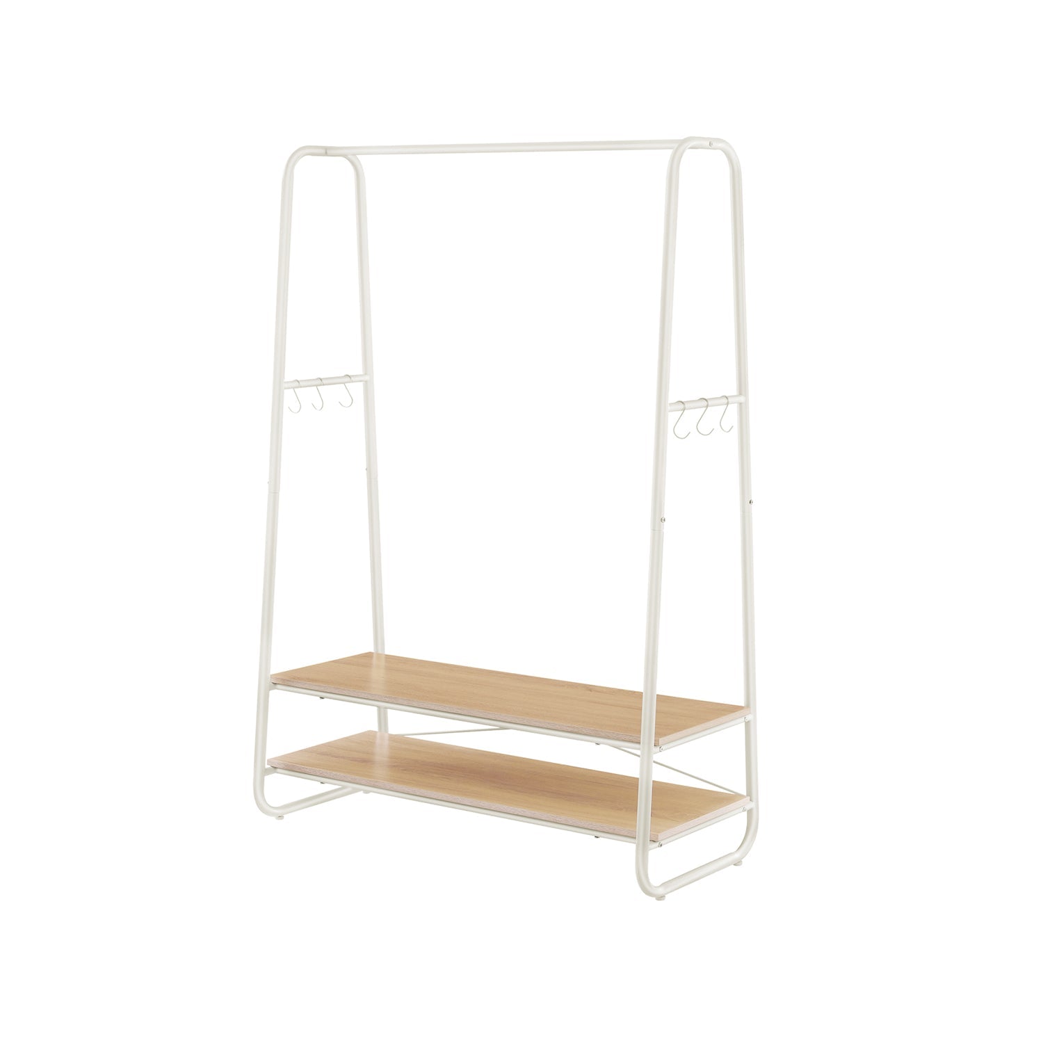 Klädställ – Robust design med 2 hyllor – Vintage brun/svart