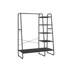Pälsställ - 5 nivåer - med skoprack - 6 krokar - klädstång - industriell design - 45 x 120 x 160 cm