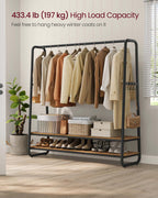 Klädställ - 2 hyllor - 6 krokar