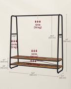 Klädställ - 2 hyllor - 6 krokar