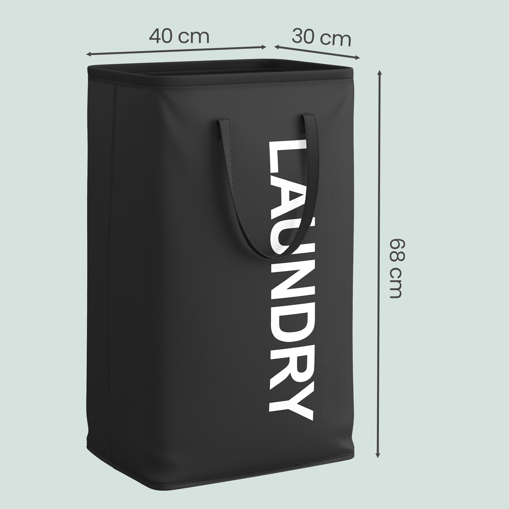 Opvouwbare Wasmand - 80 Liter - Met Handvatten - Oxford Stof - Zwart