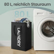 Opvouwbare Wasmand - 80 Liter - Met Handvatten - Oxford Stof - Zwart