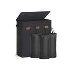 Tvättkorg - 3 fack med lock - tvättbar innerpåse - Ink Black