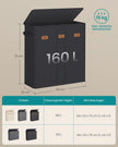 Tvättkorg - 3 fack med lock - tvättbar innerpåse - Ink Black