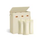 Tvättkorg - 3 fack med lock - tvättbar innerpåse - Ink Black