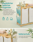 Tvättkorg 2 lådor 2 x 50 l 63 x 33 x 78 cm grädde vit