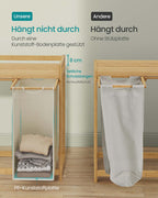 Tvättkorg 3 kurser 3 x 50 l 94 x 33 x 78 cm grädde vit