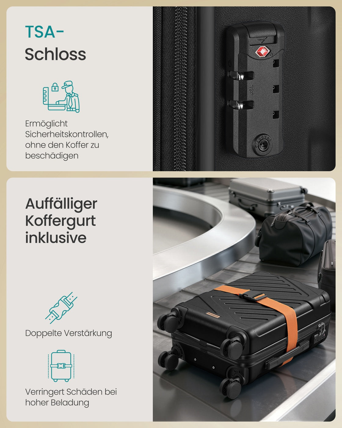 Koffer - 55 x 36 x 20 cm - Inktzwart - 2,8 kg - Maximaal draagvermogen 8 kg