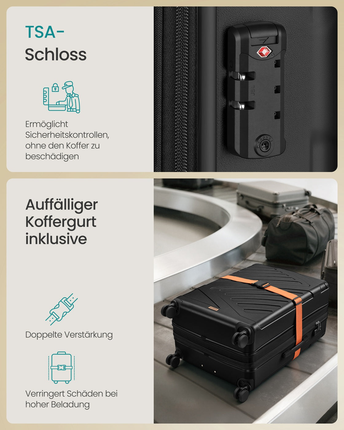 Koffer - 75 x 50 x 30 cm - Inktzwart - 4,9 kg - Maximaal draagvermogen 18 kg