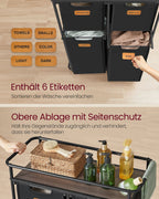 Wasser med hjul och 4 avtagbara väskor