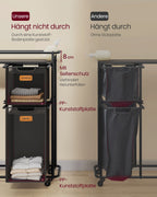 Wasser med hjul och 4 avtagbara väskor