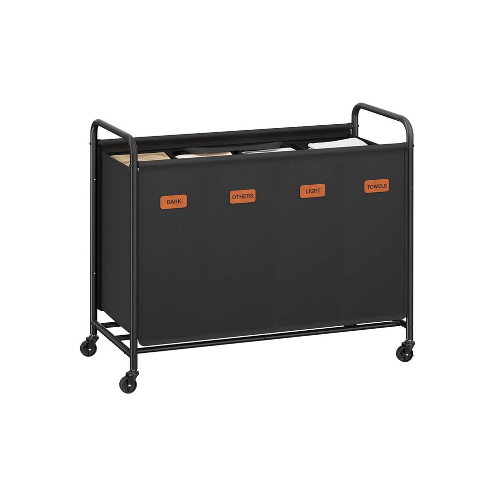 Tvättkorg 140 L med hjul och 2 fack bläck