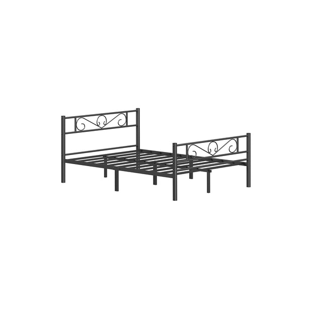 Säng 140 x 200 cm – kraftig pulverlackerad metall – bläcksvart