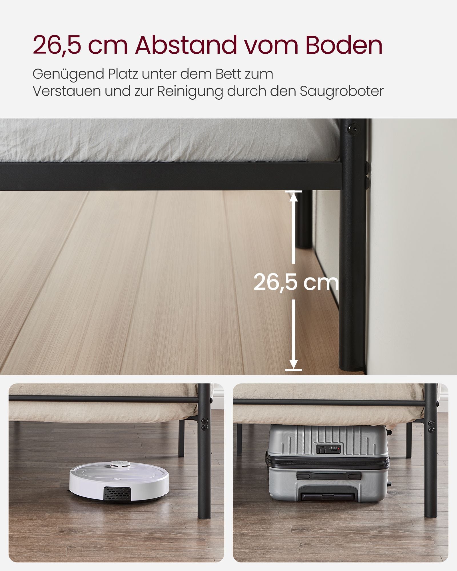 Säng 140 x 200 cm – kraftig pulverlackerad metall – bläcksvart
